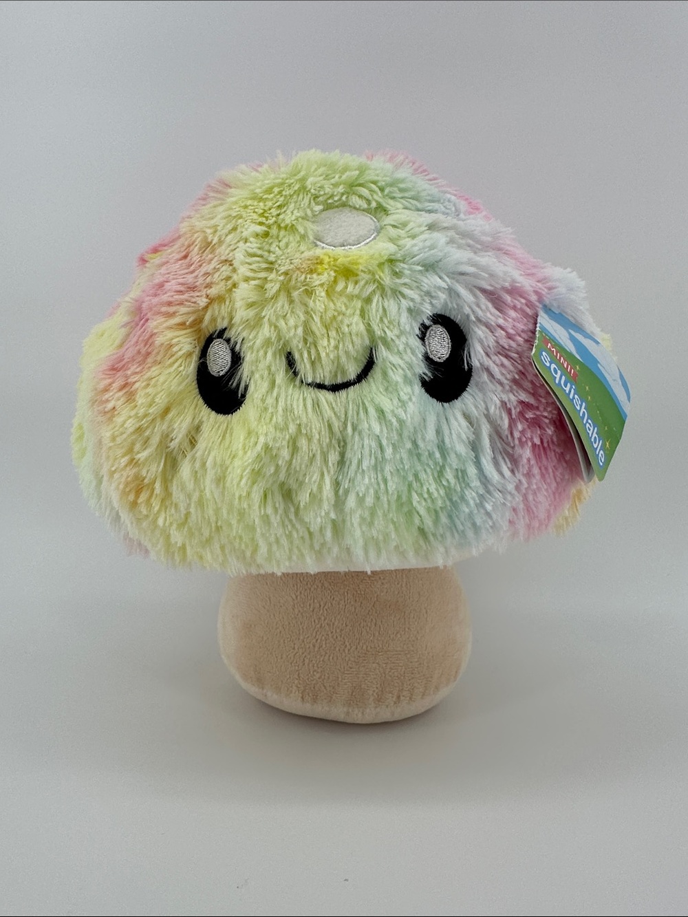 Squishable Tie Dye Mushroom Fungus Plush Hippie Cool Pastels Embroidered Face